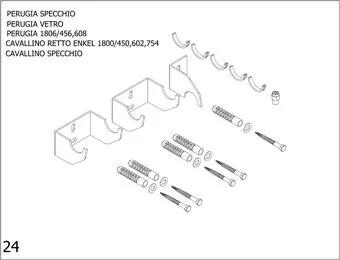 Plieger bevestigingsset designradiator enkel Cavallino Retto breedte 450/602/754mm perugia donkergrijs structuur 7253700