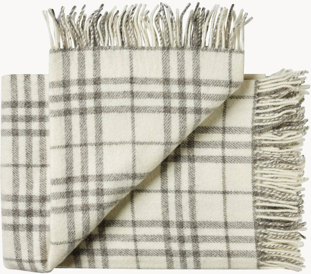 Wollen plaid Bornholm met franjes