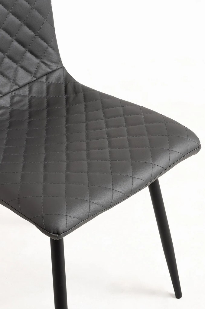 Set 4 Rom Kunstlederen Stoelen