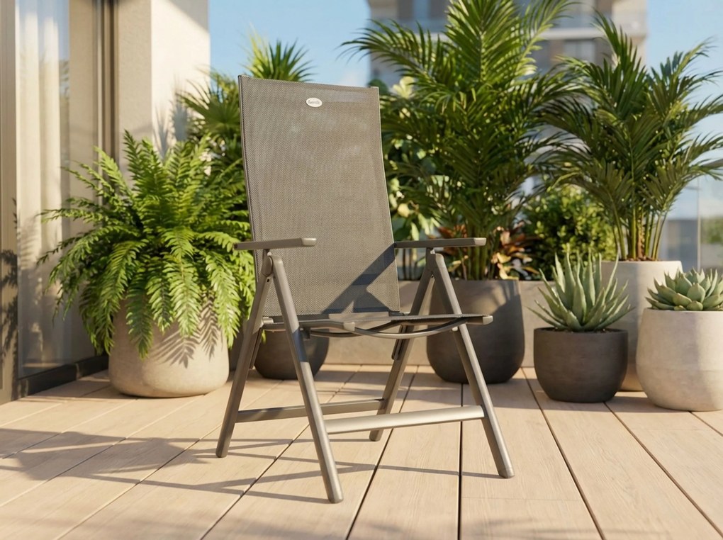 Tuinset 4 personen 92 cm Aluminium/textileen Grijs Hartman Aruba/Young