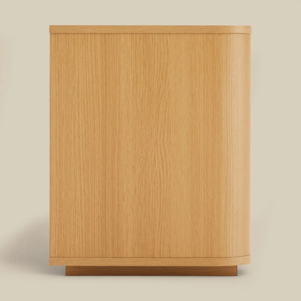 Eiken Tv-meubel Met Ronde Hoeken - 180x40x50cm.
