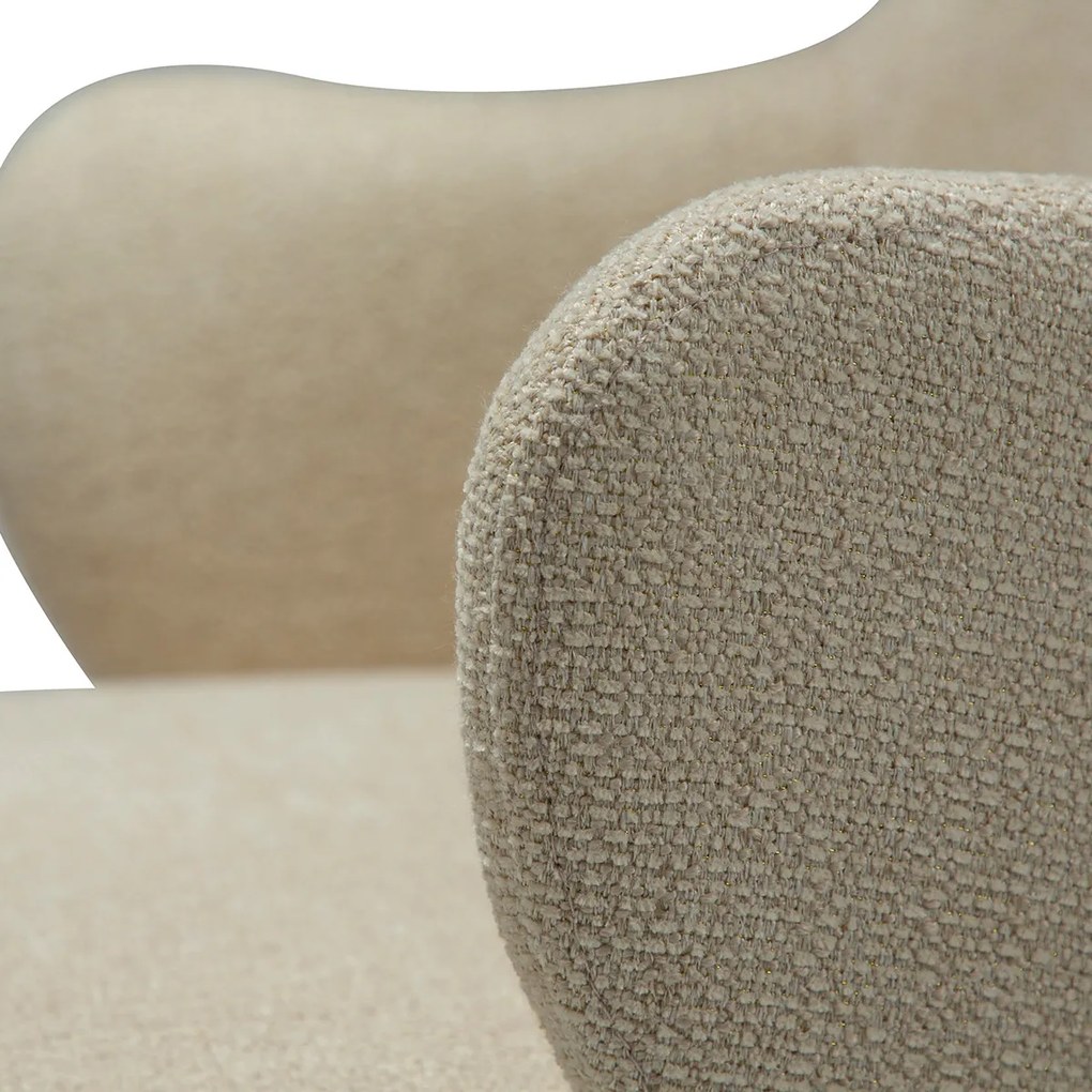 Dan-Form Bae Luxe Eetkamerstoel Met Armleuningen Almond Shimmer Boucle