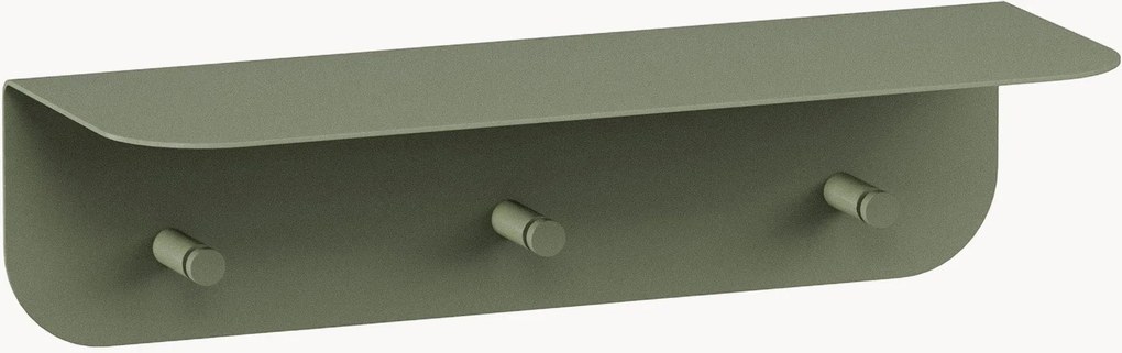 Metalen wandrek Malou met haken en hoedenplank