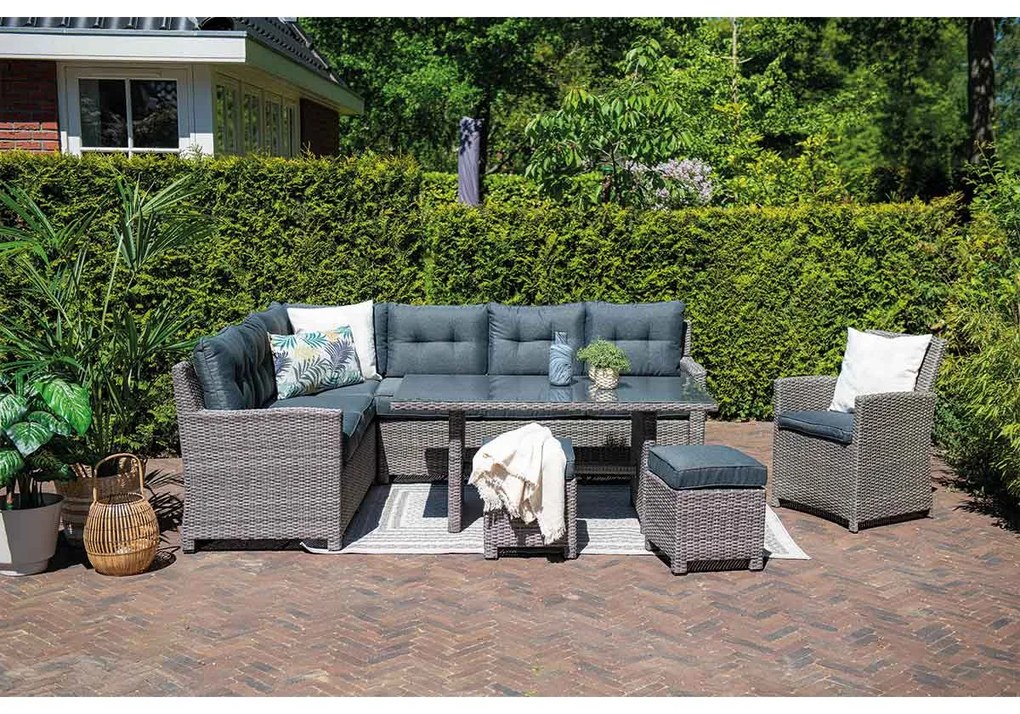 Garden Impressions Jaru lounge dining set 6-delig links - luxe kussens