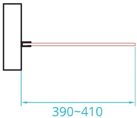 van Rijn ST01 vaste wand met privacybaan 40x200cm chroom