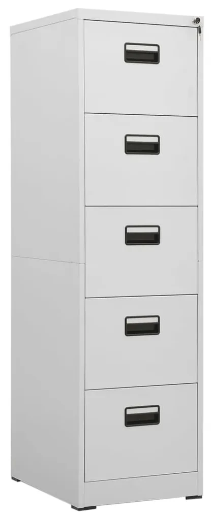 vidaXL Archiefkast 46x62x164 cm staal lichtgrijs