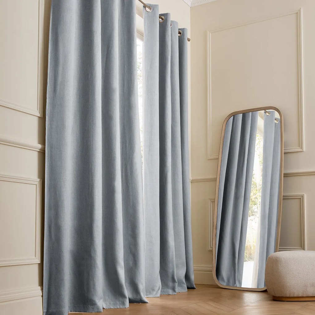 Verduisteringsgordijn van gewassen linnen, oogjes, Private