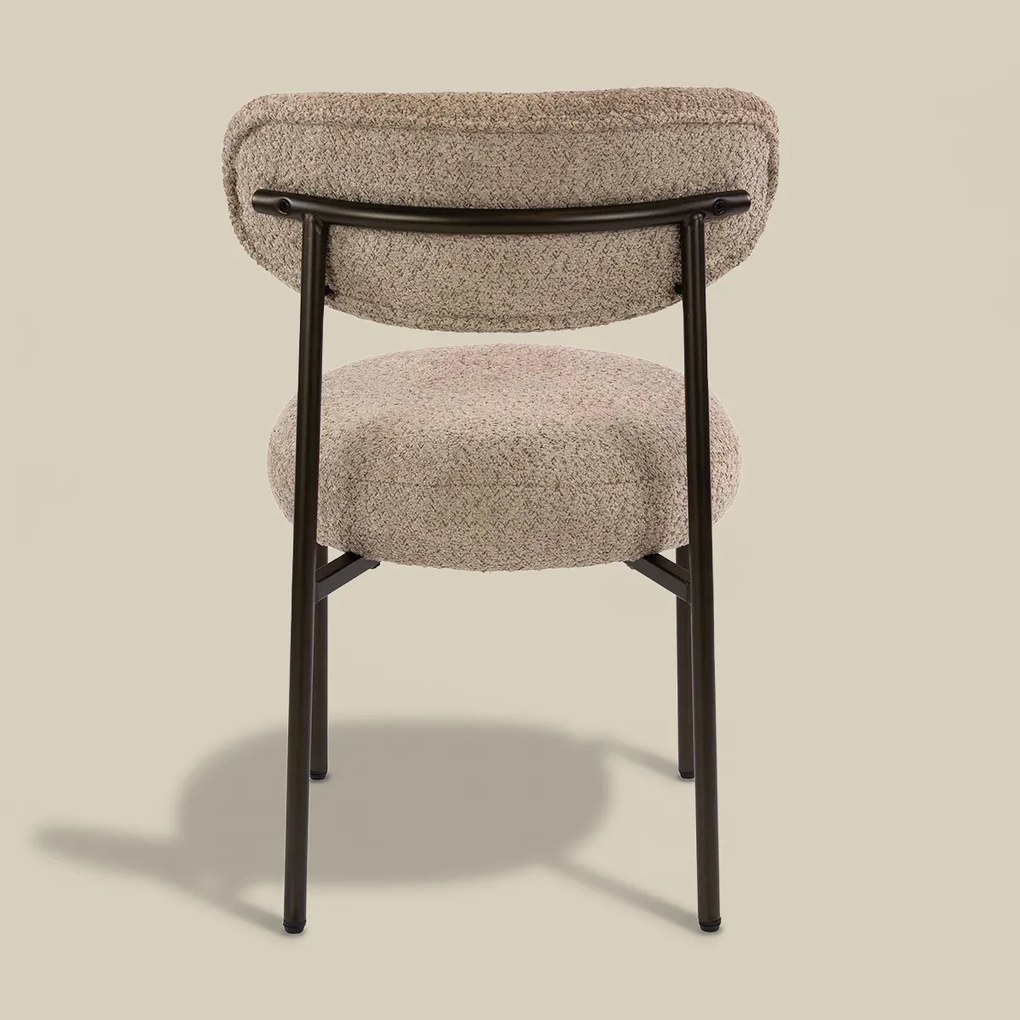 Beige Eetkamerstoel Met Ronde Zitting