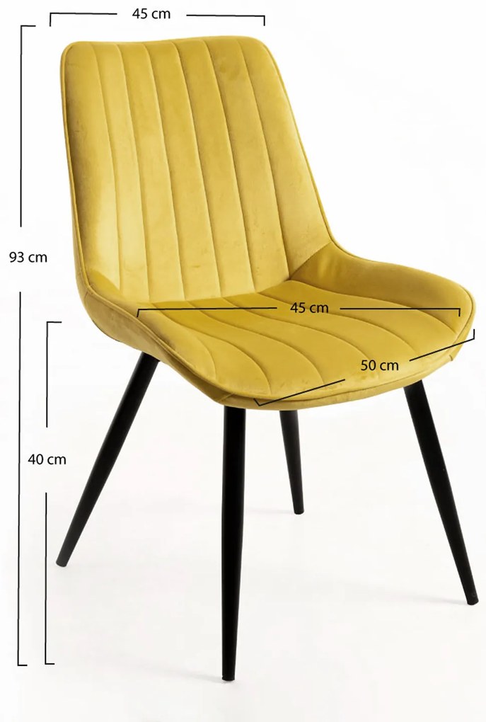 Set van 2 Lene Fluwelen Stoelen