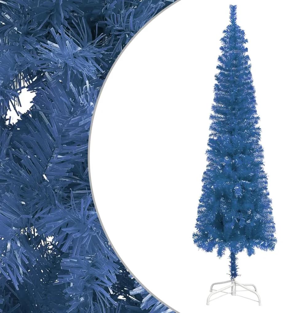 vidaXL Kerstboom met LED's en kerstballen smal 180 cm blauw