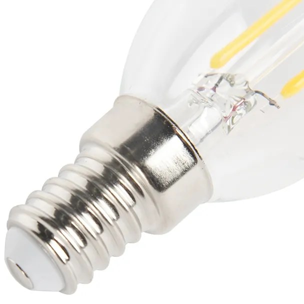Set van 5 E14 dimbare LED filament tipkaars lampen 250lm 2700K