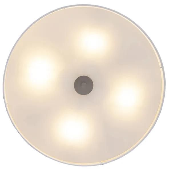 Stoffen Landelijke plafondlamp wit 50 cm - Drum Modern, Landelijk / Rustiek E27 rond Binnenverlichting Lamp