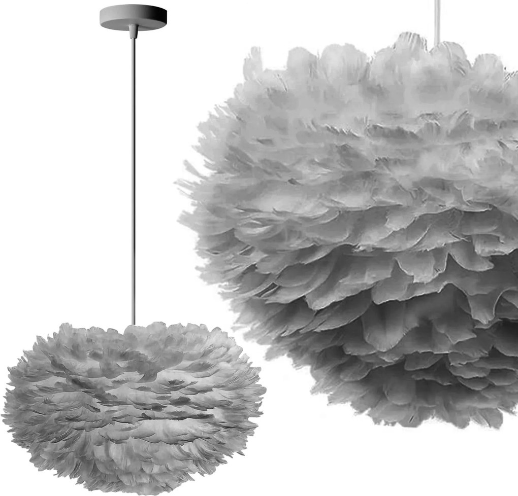 Hanglamp met veren grijs APP334-3CP