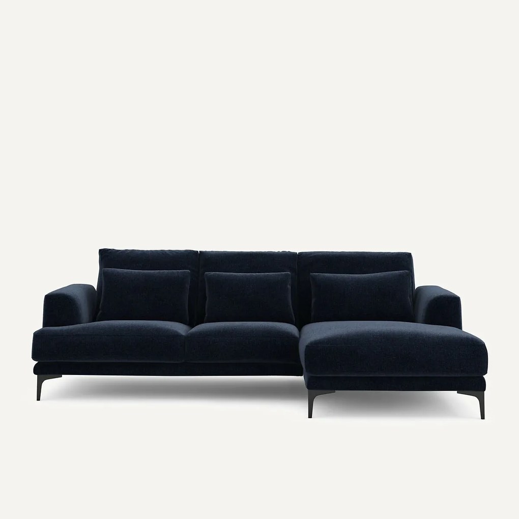 Hoekbank rechts van chenille fluweel, Marsile