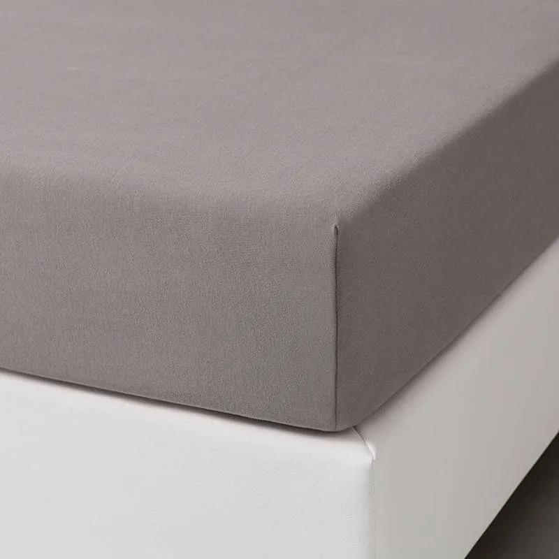 Dekbed-Discounter 2-PACK Jersey Stretch Hoeslakens - Taupe 80/90 x 200/210