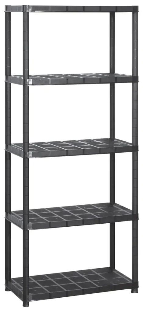 vidaXL Opbergrek 5-laags 142x38x170 cm kunststof zwart
