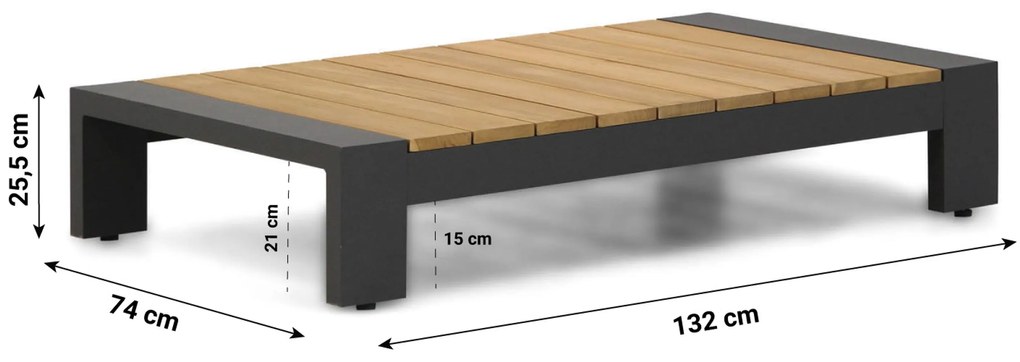Stoel en Bank Loungeset 5 personen Aluminium Grijs Lifestyle Garden Furniture Milano