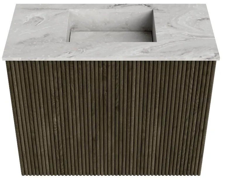 Mondiaz Joya DLux 50cm toiletmeubel shadow met wastafel faye midden zonder kraangat glace