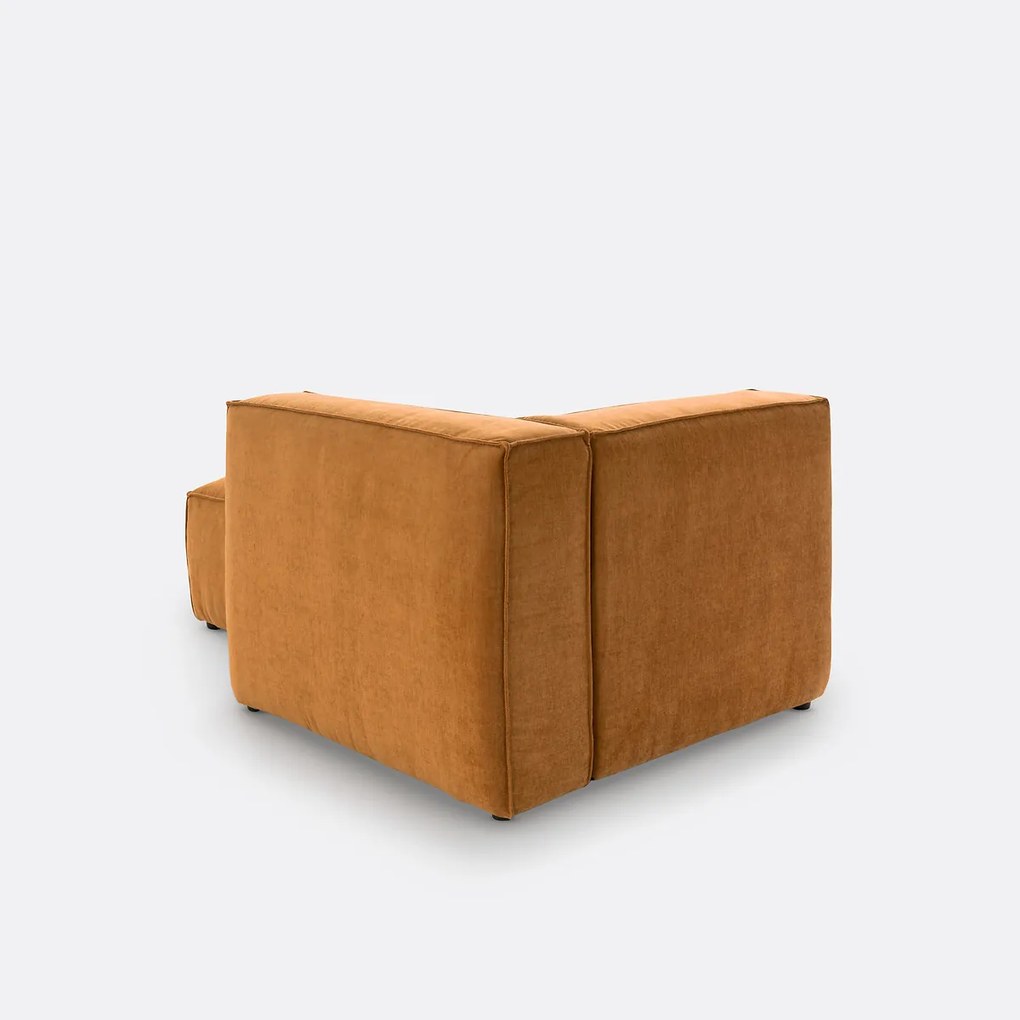 Modulaire longchair in getextureerd fluweel, Seven