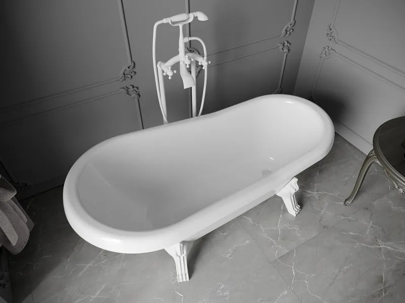 Mexen Retro vrijstaande badkuip 150 x 73 cm, wit, witte poten - 53251507300-20