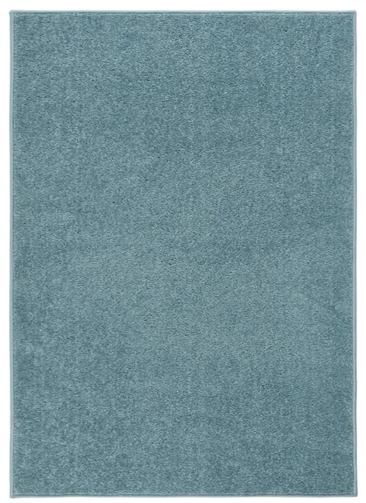vidaXL Vloerkleed kortpolig 140x200 cm blauw