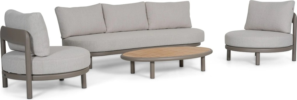 Stoel en Bank Loungeset 5 personen Aluminium Taupe  Santika Furniture Santika
