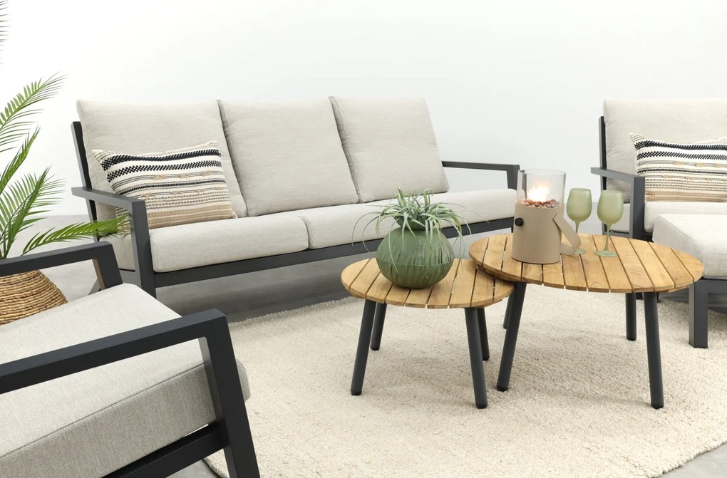 Boston/Mindo stoel - 3-zitsbank loungeset - 5-delig