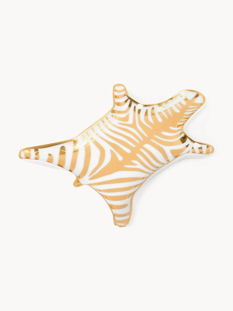 Decoratief porseleinen dienblad Zebra met goud