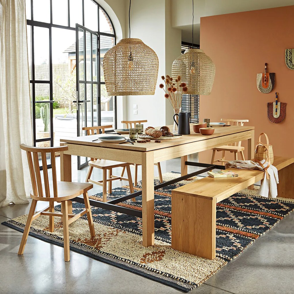 Bank in massief eiken, lengte 200 cm, Vova