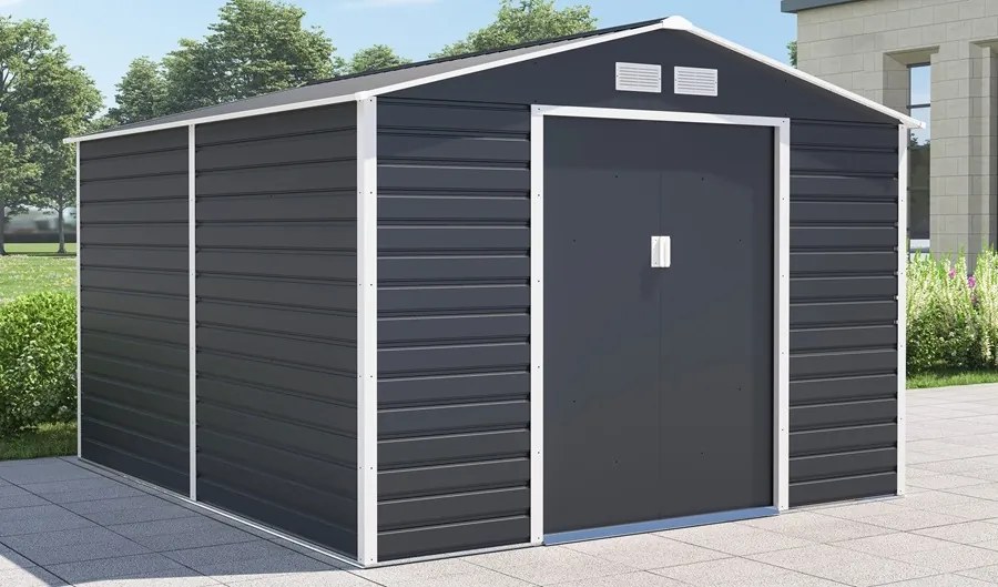 Lahti metalen gereedschapshuis 2,8 x 3,2 m Store Boss antraciet