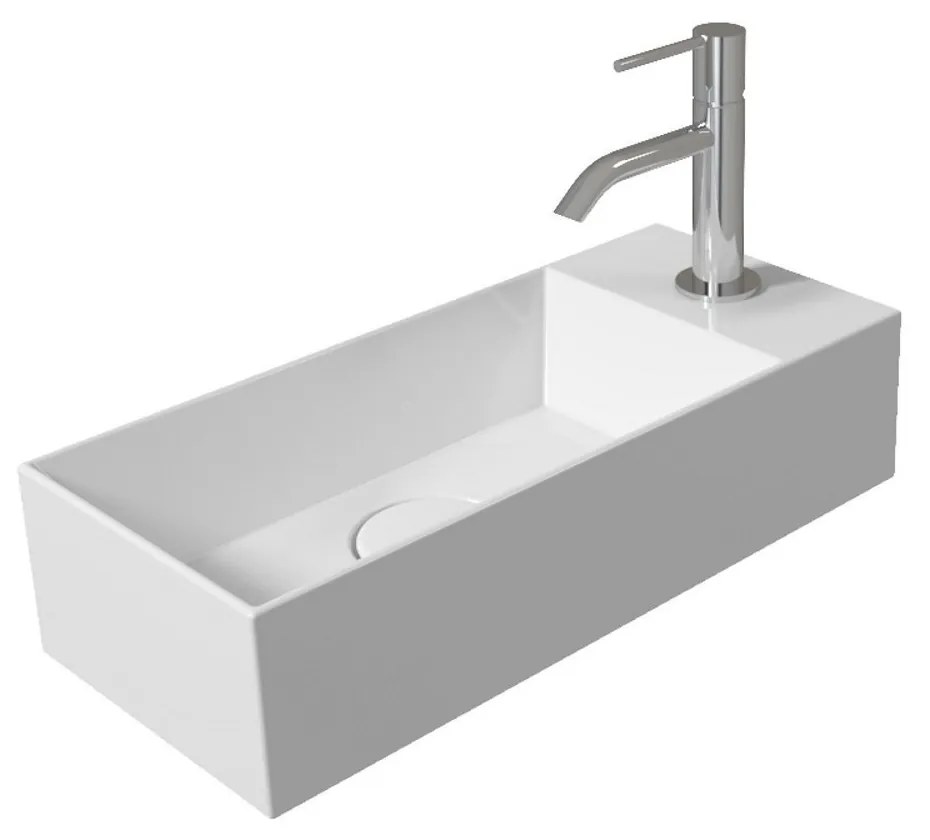 Salenzi Spy Fontein met clickwaste 45x20 cm glans wit