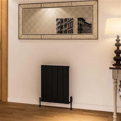 Eastbrook Rosano horizontale aluminium radiator 60x47cm Mat zwart 555 watt