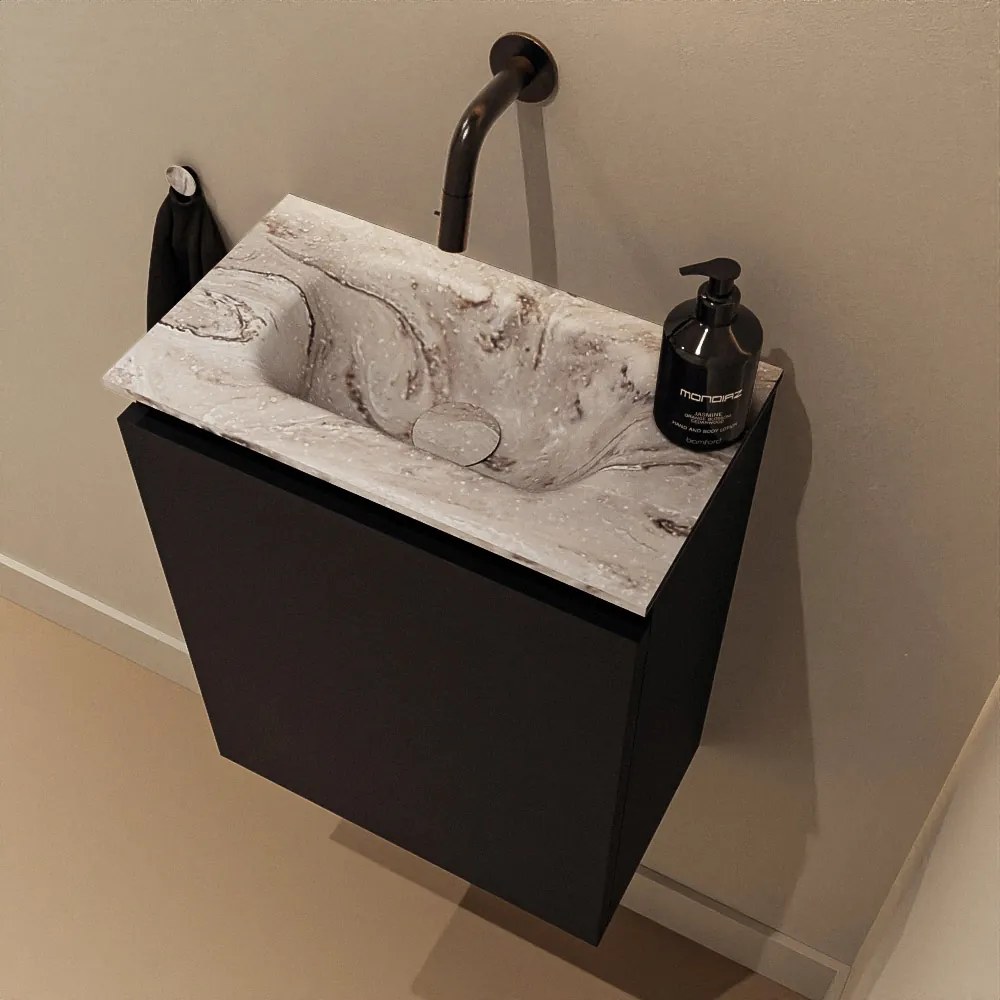 Mondiaz Ture DLux toiletmeubel 40cm urban met wastafel glace midden zonder kraangat