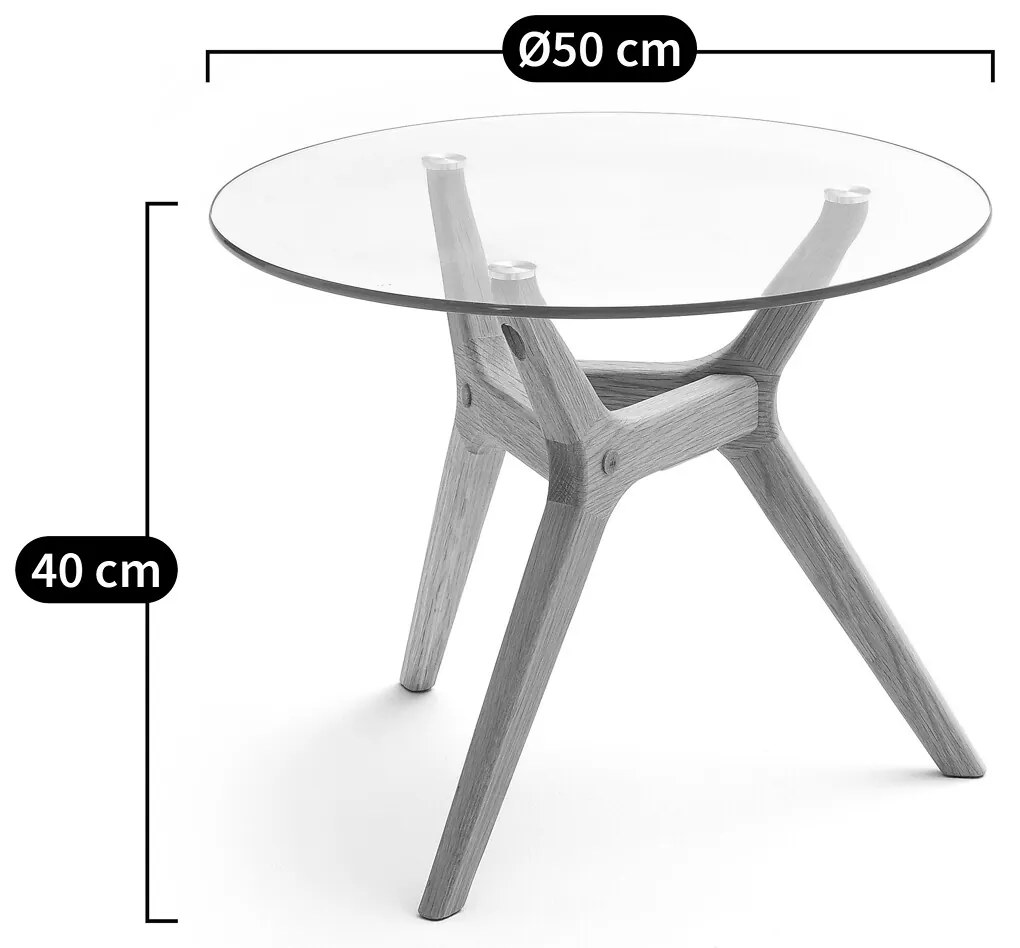 Salontafel notenhout ø50 cm, Maricielo