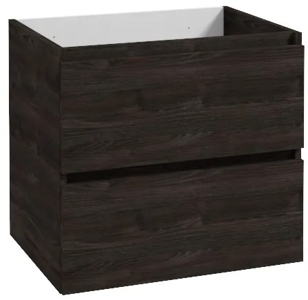 Plieger Kansas badmeubel 60cm met zwarte wastafel zonder kraangat kasteel bruin