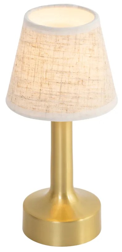 LED Set van 2 tafellamp met dimmeren goud met beige RGBW oplaadbaar - Elise Modern IP54 rond Binnenverlichting Lamp
