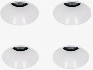 Pack Van 4 Inbouw Led Downlights Zonder Rand, Trimless, Rond Ø6,8 Cm Voor Buitengebruik In Aluminium Orelva Warm Wit 2700k & Wit & 38º & 11 W - Sklum