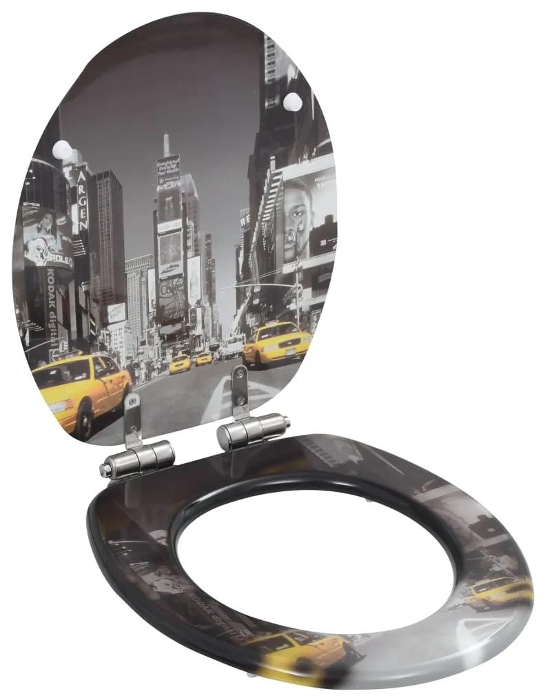 vidaXL Toiletbrillen 2 st met soft-close deksels MDF New York ontwerp