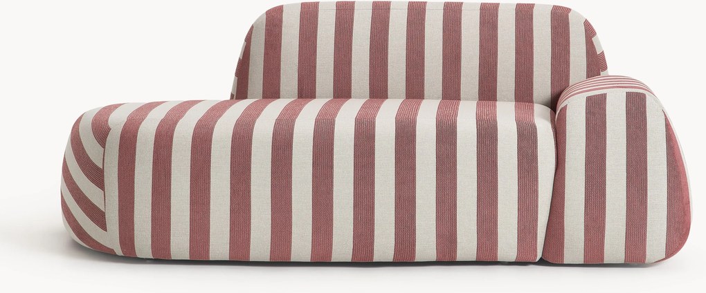 Gestreepte bank Wolke (2-zits) met chaise longue