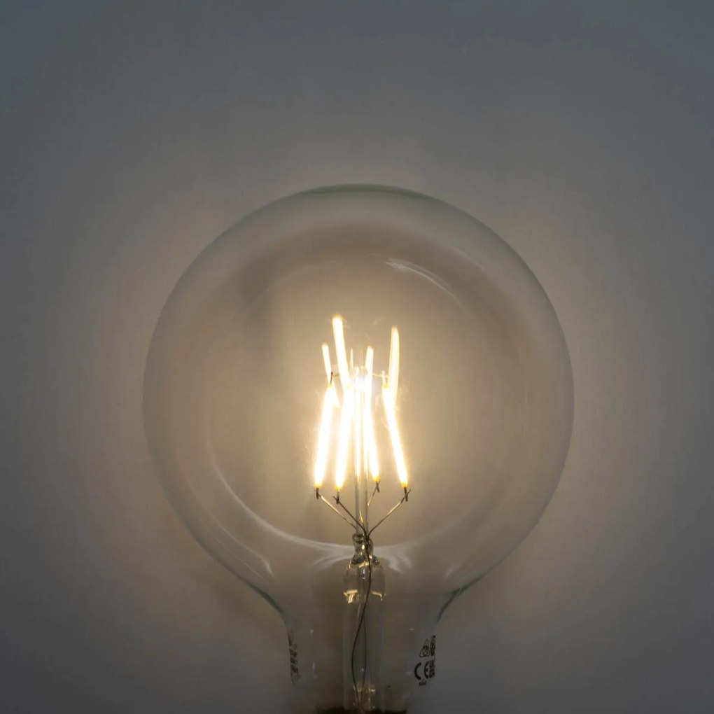 Set van 5 E27 3-staps dimbaar LED spiraal filament G125 4W 450 lm 3000K