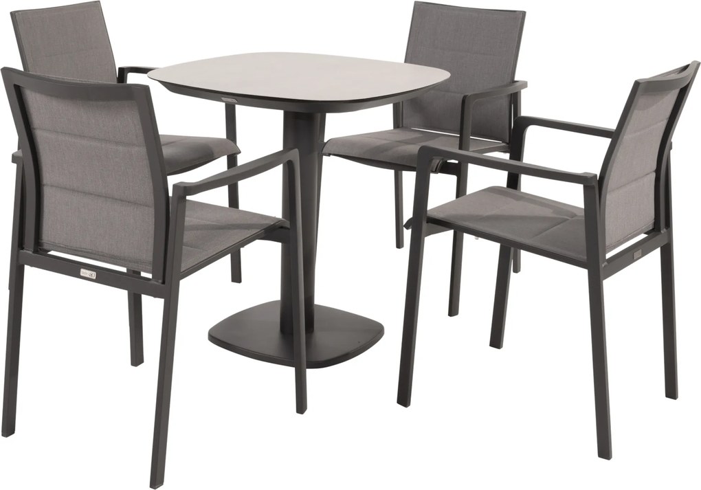 Manolo Cortina dining tuinset 75x75xH75 cm 5 delig keramiek antraciet Taste 4SO