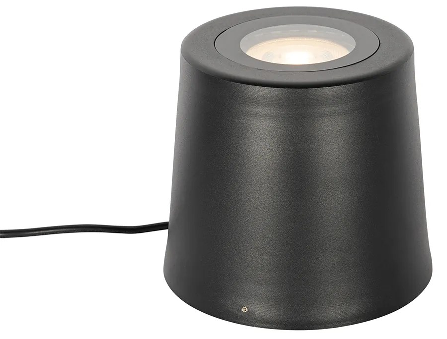 Moderne tuinspot zwart rond IP65 AR111 - Lennard
