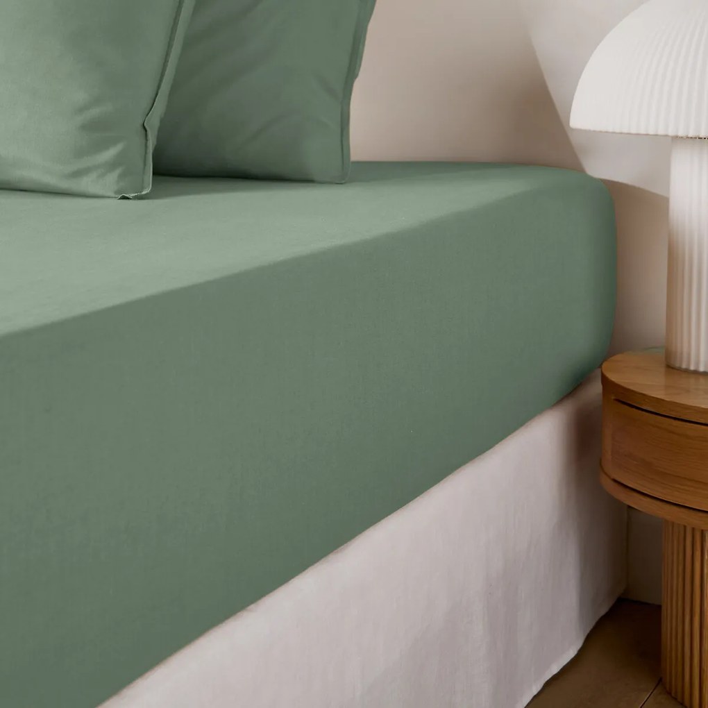 Effen hoeslaken in gewassen katoen, omslag 30 cm, Scenario