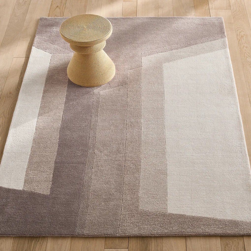 Handgetuft vloerkleed in lyocell en wol, LUCE