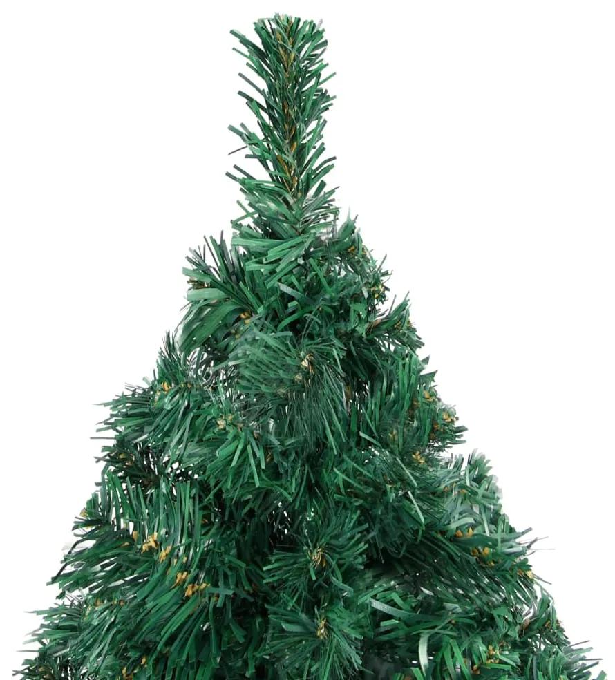vidaXL Kunstkerstboom met LED's en kerstballen 120 cm PVC groen