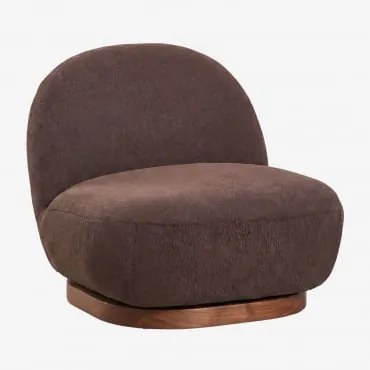 Draaifauteuil In Schapenvacht Tatiana Teddystof Chocoladebruin - Sklum