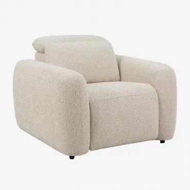 Elektrische Verstelbare Fauteuil Bekleed Peggy Stof Chenille Beige – Crème - Sklum