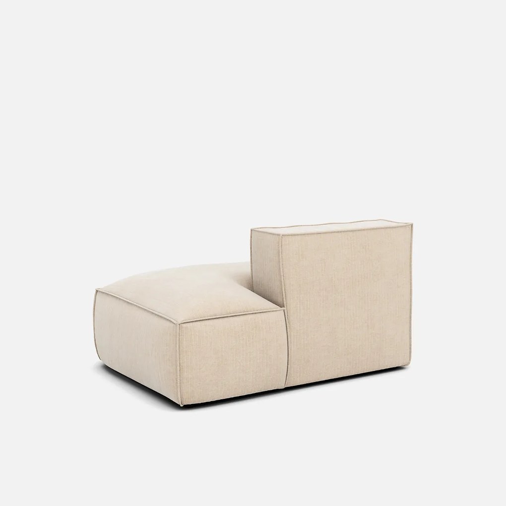 Loungebank element rechts voor modulaire bank, in vintage ribfluweel, SEVEN