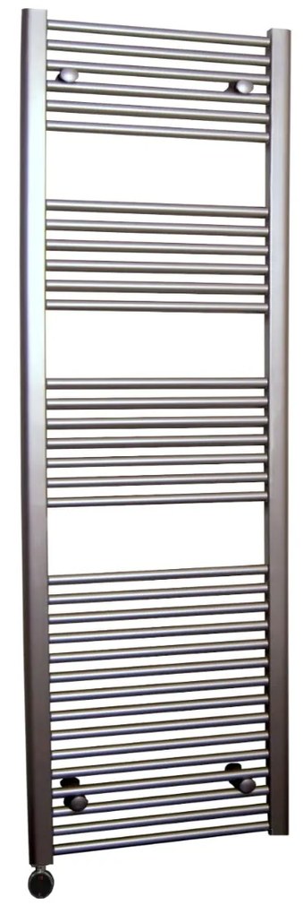 Sanicare elektrische design radiator 60x172cm inox-look met thermostaat links chroom