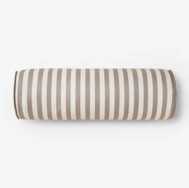 Tuinkussen Rol 15x50 Cm In Somalia-stof Gardenia Wit - Mokka Bruin - Sklum